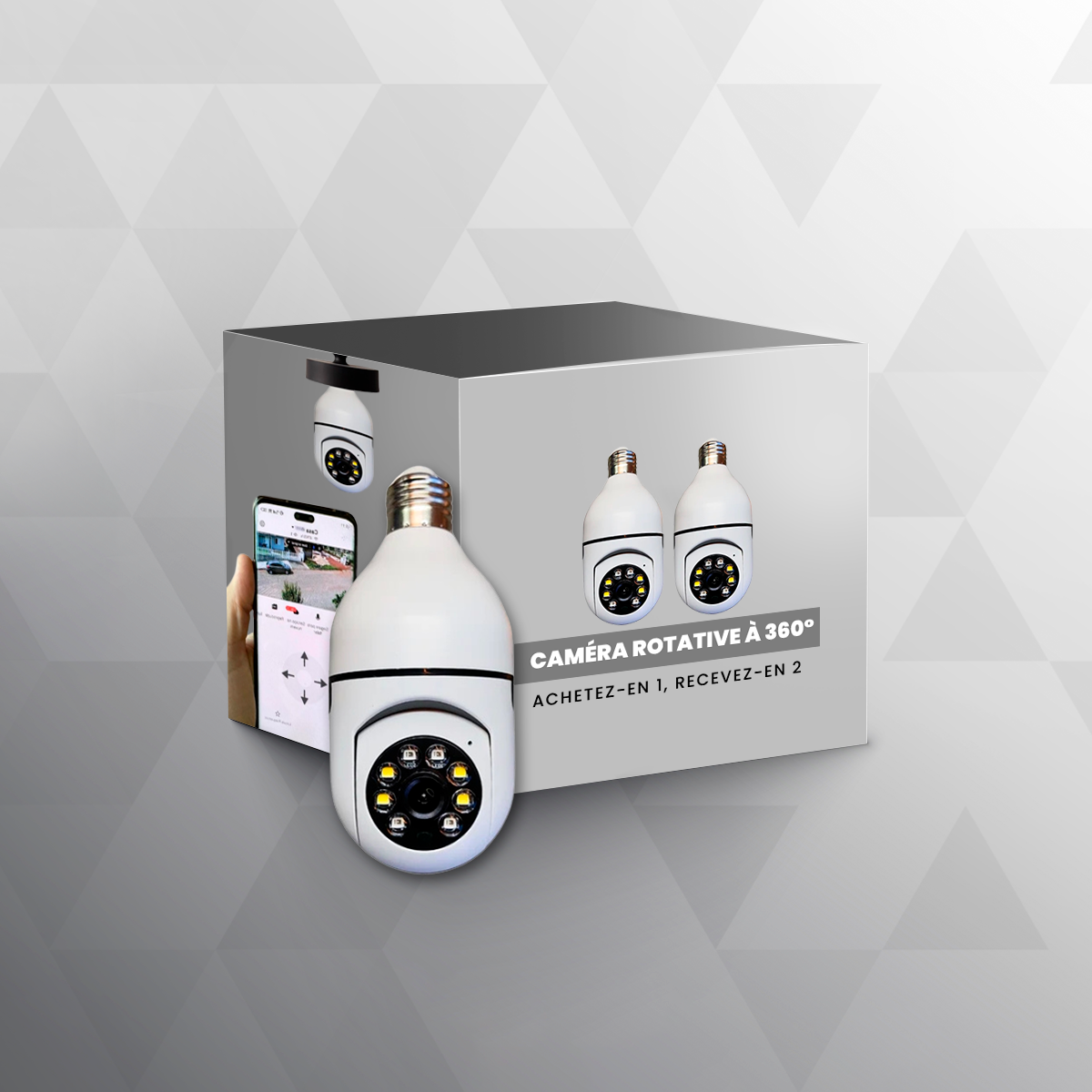 Caméra rotative à 360° - Achetez-en 1, recevez-en 2.
